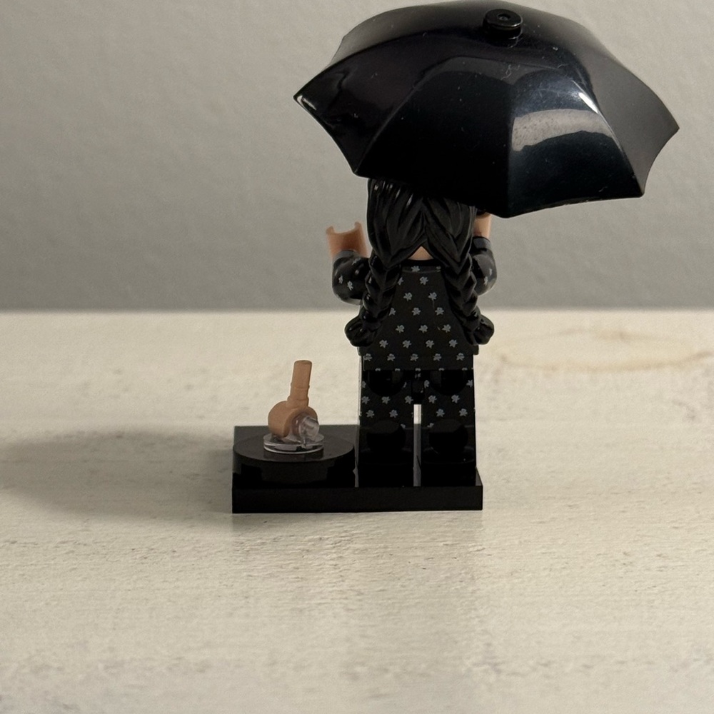 Wednesday Addams Custom Minifigure with Umbrella and Thing - Picture 2 of 2